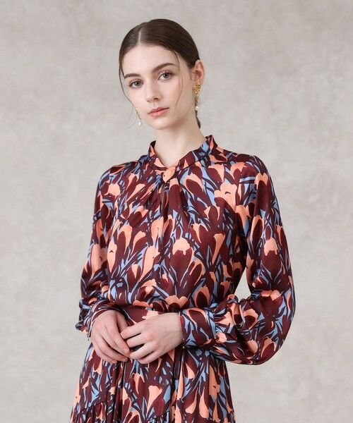 ANAYI / アナイ シャツ・ブラウス | 【セットアップ対応商品】ペイントフラワープリントスリットネック ブラウス | 詳細10