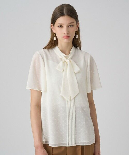 ANAYI / アナイ シャツ・ブラウス | カットドット楊柳ボウタイ ブラウス | 詳細1