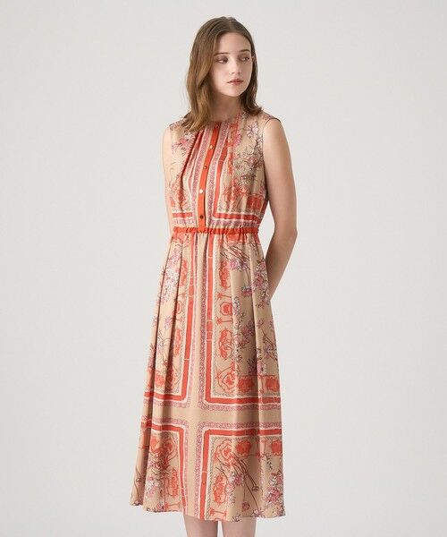 ANAYI / アナイ ロング・マキシ丈ワンピース | スカーフプリントタック ワンピース | 詳細22