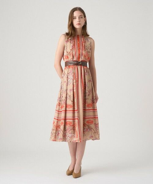 ANAYI / アナイ ロング・マキシ丈ワンピース | スカーフプリントタック ワンピース | 詳細23