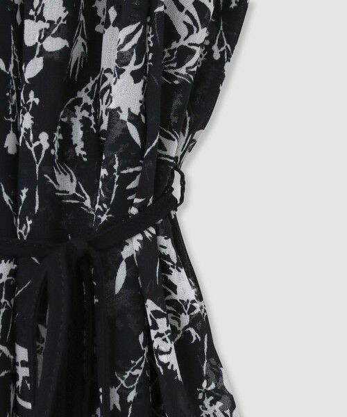 ANAYI / アナイ ミニ丈・ひざ丈ワンピース | モノトーンフラワープリントシャツワンピース | 詳細12