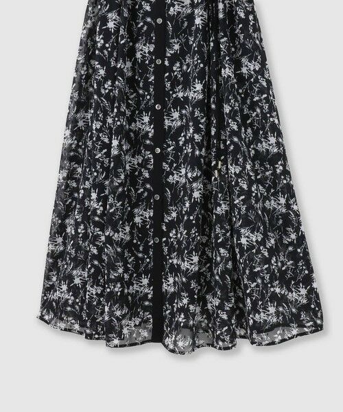 ANAYI / アナイ ミニ丈・ひざ丈ワンピース | モノトーンフラワープリントシャツワンピース | 詳細14