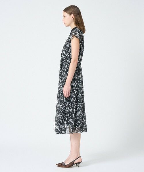 ANAYI / アナイ ミニ丈・ひざ丈ワンピース | モノトーンフラワープリントシャツワンピース | 詳細2