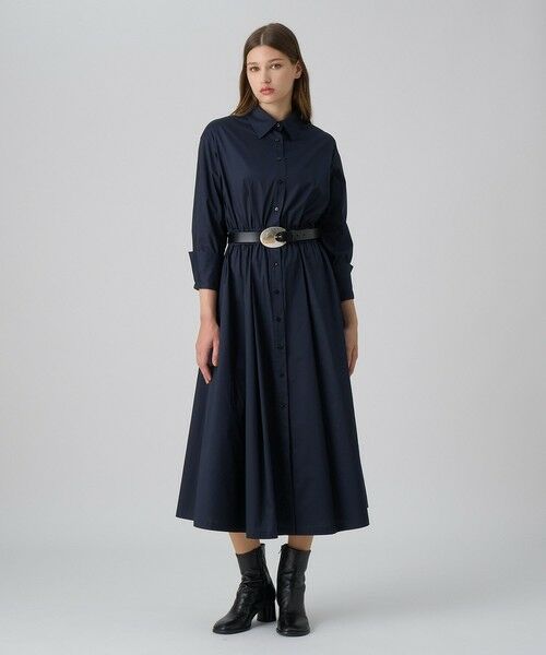 ANAYI/アナイ ブライトグログランシャツ ワンピース navy (65) 34 ANAYI/アナイ ブライトグログランシャツ ワンピース navy (65) 34