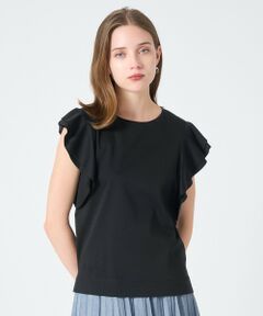 ANAYI / アナイ カットソー | コットンスムースダブルフリルプルオーバー