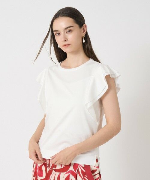 ANAYI/アナイ コットンスムースダブルフリルプルオーバー off white (02) 36 ANAYI/アナイ コットンスムースダブルフリルプルオーバー off white (02) 36