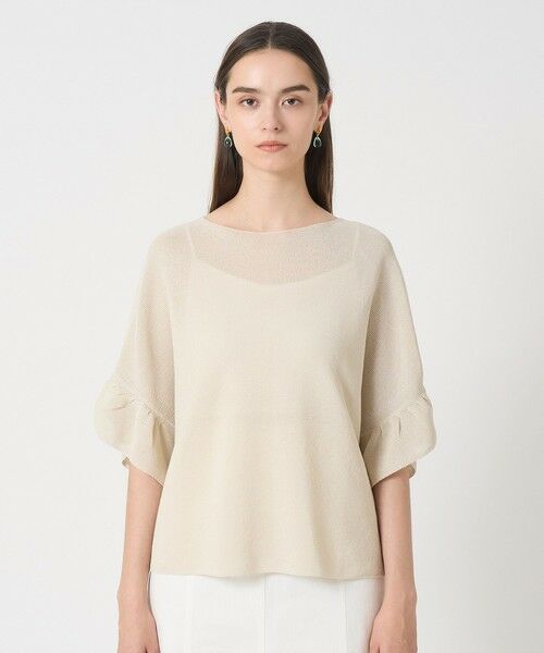 ANAYI / アナイ ニット・セーター | 和紙ガーターフリル袖プルオーバー | 詳細1