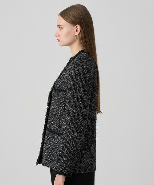 ANAYI / アナイ ノーカラージャケット | ラメファンシーツイード4ポケット ジャケット | 詳細9
