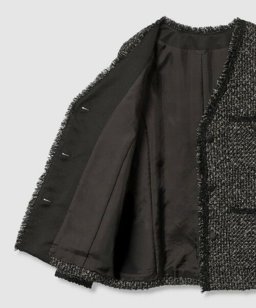 ANAYI / アナイ ノーカラージャケット | ラメファンシーツイード4ポケット ジャケット | 詳細23