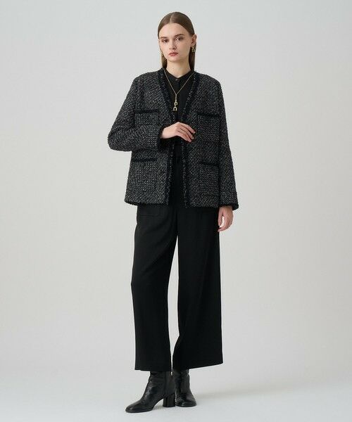 ANAYI / アナイ ノーカラージャケット | ラメファンシーツイード4ポケット ジャケット | 詳細14