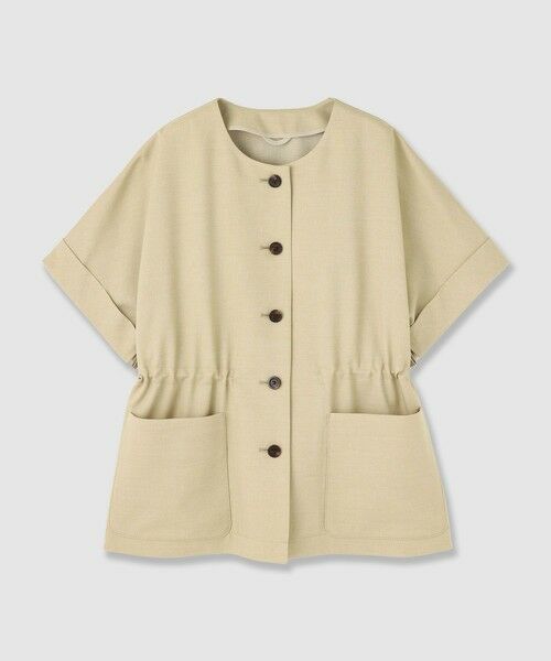 ANAYI / アナイ ノーカラージャケット | 【セットアップ対応商品】ドライツイル5分袖ジャケット | 詳細8