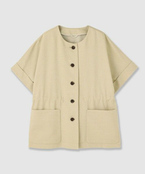 ANAYI / アナイ ノーカラージャケット | 【セットアップ対応商品】ドライツイル5分袖ジャケット | 詳細10