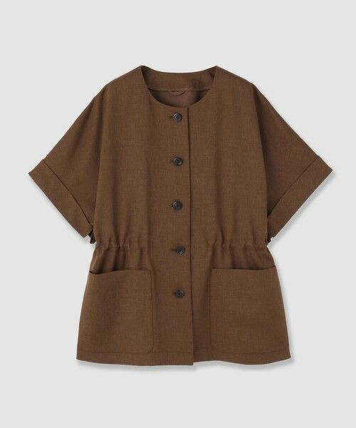 ANAYI / アナイ ノーカラージャケット | 【セットアップ対応商品】ドライツイル5分袖ジャケット | 詳細21