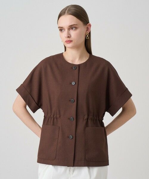 ANAYI / アナイ ノーカラージャケット | 【セットアップ対応商品】ドライツイル5分袖ジャケット | 詳細18