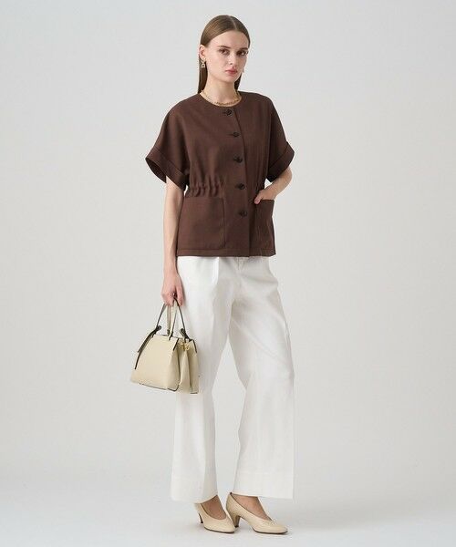 ANAYI / アナイ ノーカラージャケット | 【セットアップ対応商品】ドライツイル5分袖ジャケット | 詳細19