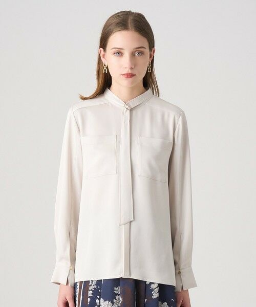 ANAYI / アナイ シャツ・ブラウス | 【セットアップ対応商品】ストレッチサテンタイ付き ブラウス | 詳細1