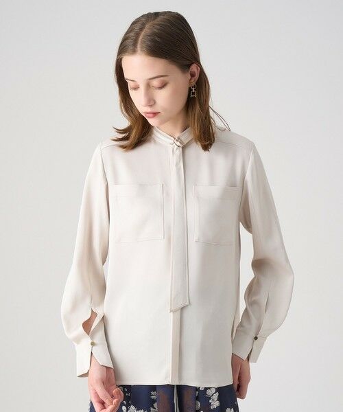 ANAYI / アナイ シャツ・ブラウス | 【セットアップ対応商品】ストレッチサテンタイ付き ブラウス | 詳細4