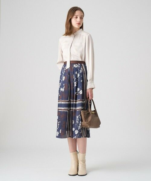 ANAYI / アナイ シャツ・ブラウス | 【セットアップ対応商品】ストレッチサテンタイ付き ブラウス | 詳細5