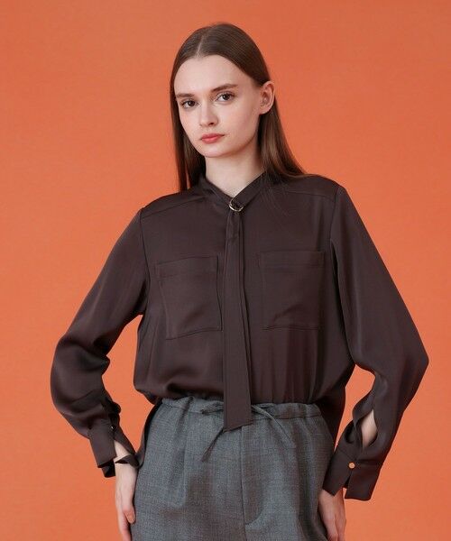 ANAYI / アナイ シャツ・ブラウス | 【セットアップ対応商品】ストレッチサテンタイ付き ブラウス | 詳細18