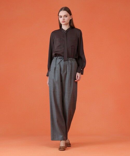 ANAYI / アナイ シャツ・ブラウス | 【セットアップ対応商品】ストレッチサテンタイ付き ブラウス | 詳細19