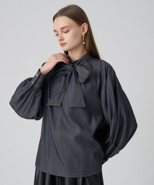 ANAYI / アナイ シャツ・ブラウス | 【セットアップ対応商品】ライトデニムライクボウブラウス | 詳細4