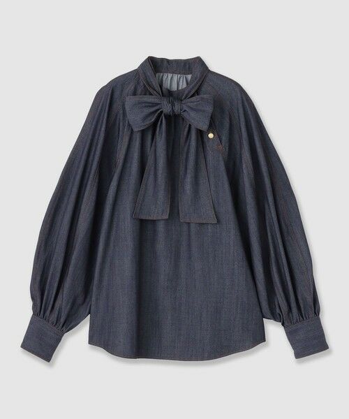 ANAYI / アナイ シャツ・ブラウス | 【セットアップ対応商品】ライトデニムライクボウブラウス | 詳細9
