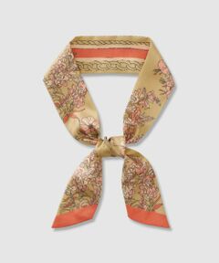 ANAYI / アナイ バンダナ・スカーフ | フラワー×ベルトプリント細巾スカーフ