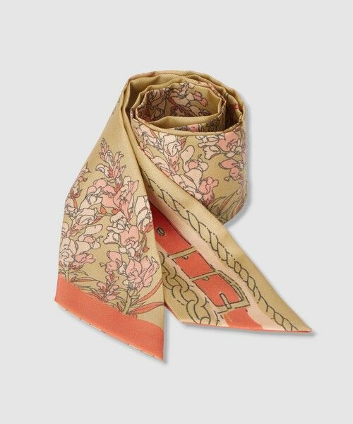 ANAYI / アナイ バンダナ・スカーフ | フラワー×ベルトプリント細巾スカーフ | 詳細1
