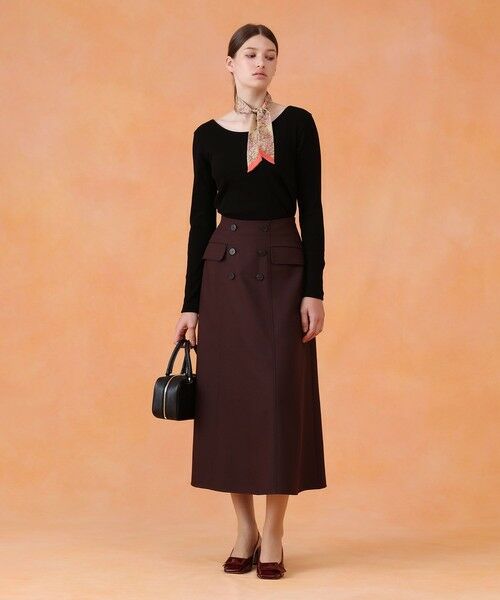 ANAYI / アナイ バンダナ・スカーフ | フラワー×ベルトプリント細巾スカーフ | 詳細4