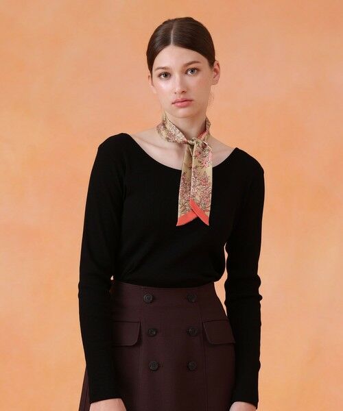 ANAYI / アナイ バンダナ・スカーフ | フラワー×ベルトプリント細巾スカーフ | 詳細5