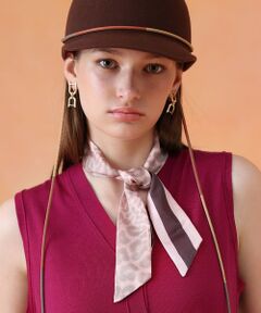 ANAYI / アナイ バンダナ・スカーフ | レオパードコンビプリント細巾スカーフ