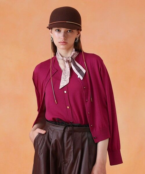 ANAYI / アナイ バンダナ・スカーフ | レオパードコンビプリント細巾スカーフ | 詳細1