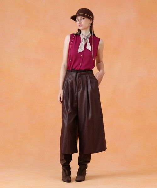 ANAYI / アナイ バンダナ・スカーフ | レオパードコンビプリント細巾スカーフ | 詳細3