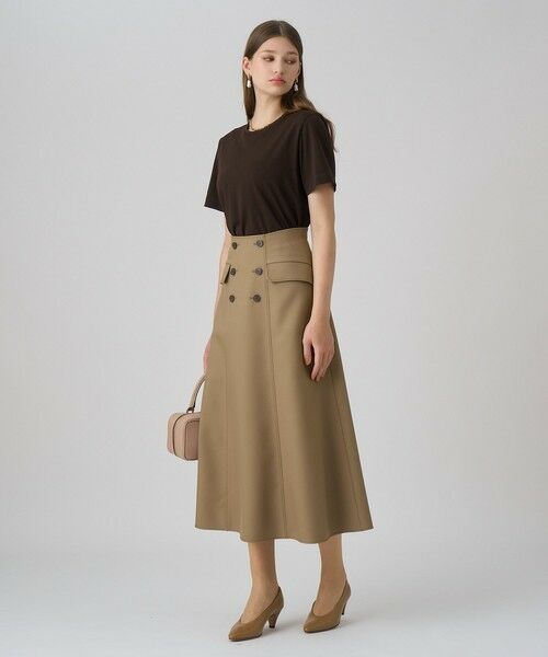 ANAYI / アナイ ミニ・ひざ丈スカート | ブライトツイルAラインスカート | 詳細4