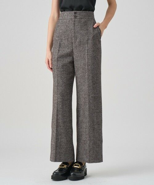 ANAYI / アナイ その他パンツ | 【セットアップ対応商品】ウールシルクツイードワイドパンツ(brown (81))