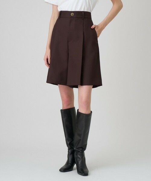 ANAYI / アナイ その他パンツ | ブライトツイルハーフパンツ(brown (81))