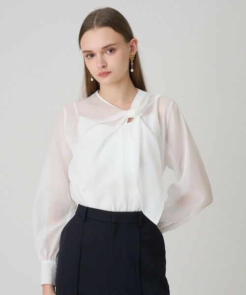 ANAYI / アナイ シャツ・ブラウス | オーガンジーツイストボウブラウス | 詳細4