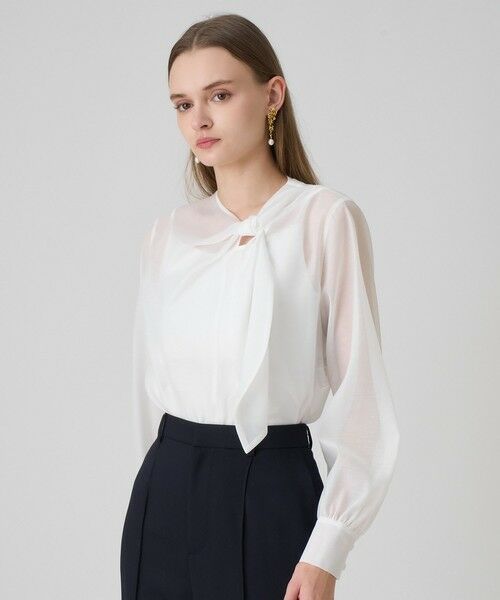 ANAYI / アナイ シャツ・ブラウス | オーガンジーツイストボウブラウス | 詳細5