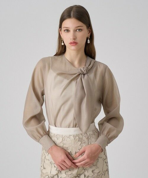 ANAYI / アナイ シャツ・ブラウス | オーガンジーツイストボウブラウス(beige (11))