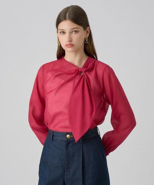ANAYI / アナイ シャツ・ブラウス | オーガンジーツイストボウブラウス(red (43))