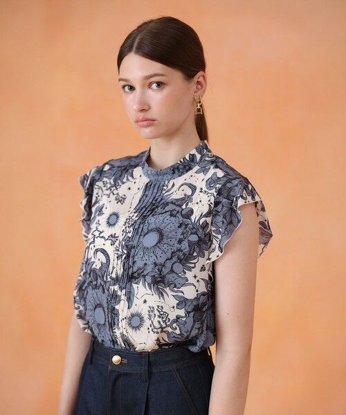 ANAYI / アナイ シャツ・ブラウス | コンスティレーションプリントボウタイブラウス | 詳細2