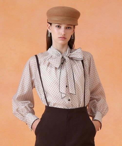 ANAYI / アナイ シャツ・ブラウス | ドットオーガンジーリボンブラウス | 詳細1