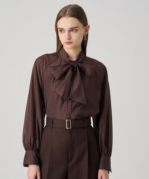 ANAYIリボン付きブラウス ドットオーガンジーリボンブラウス （シャツ・ブラウス）｜ANAYI
