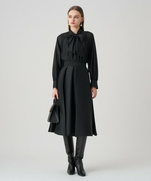 ドットオーガンジーリボンブラウス （シャツ・ブラウス）｜ANAYI