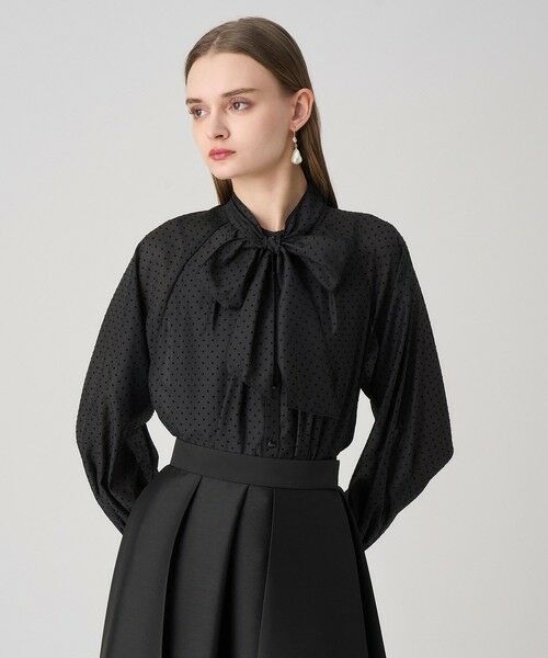 ドットオーガンジーリボンブラウス （シャツ・ブラウス）｜ANAYI