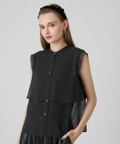 ANAYI / アナイ シャツ・ブラウス | ドットプリントシフォンノースリーブブラウス