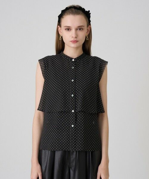 ANAYI / アナイ シャツ・ブラウス | ドットプリントシフォンノースリーブブラウス | 詳細8