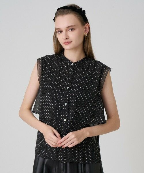 ANAYI / アナイ シャツ・ブラウス | ドットプリントシフォンノースリーブブラウス | 詳細11