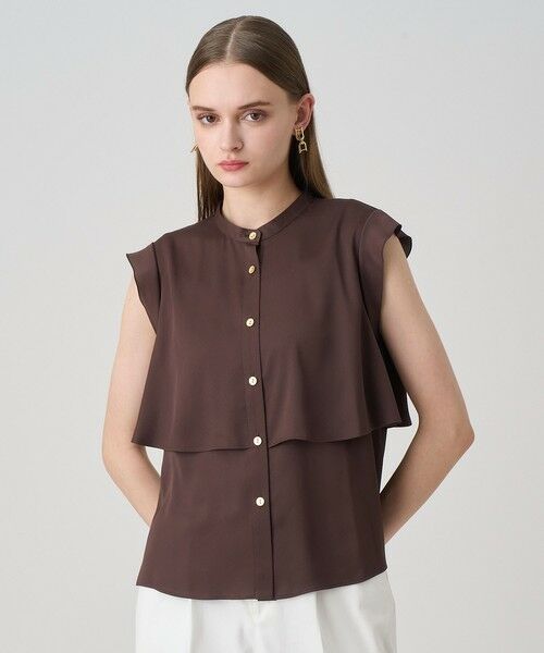 ANAYI / アナイ シャツ・ブラウス | バックサテンノースリーブブラウス(brown (81))