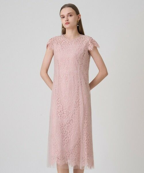 ANAYI / アナイ ドレス | リバーレースチュールAラインワンピース(pink (41))